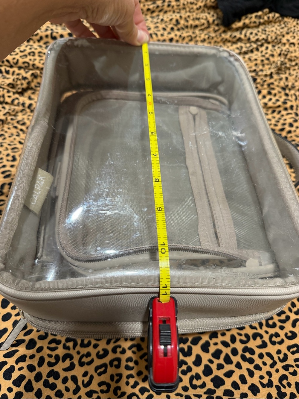 Calpak Clear Cosmetic Case with Beige Trim - Picture 6 of 7